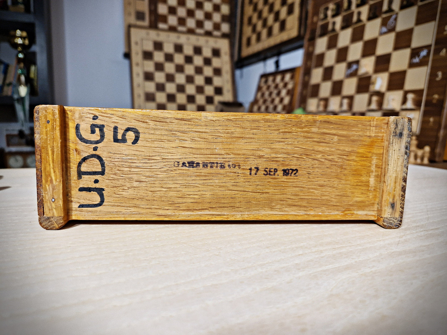 Koopman1972-bottom chess clock mechanical and wood