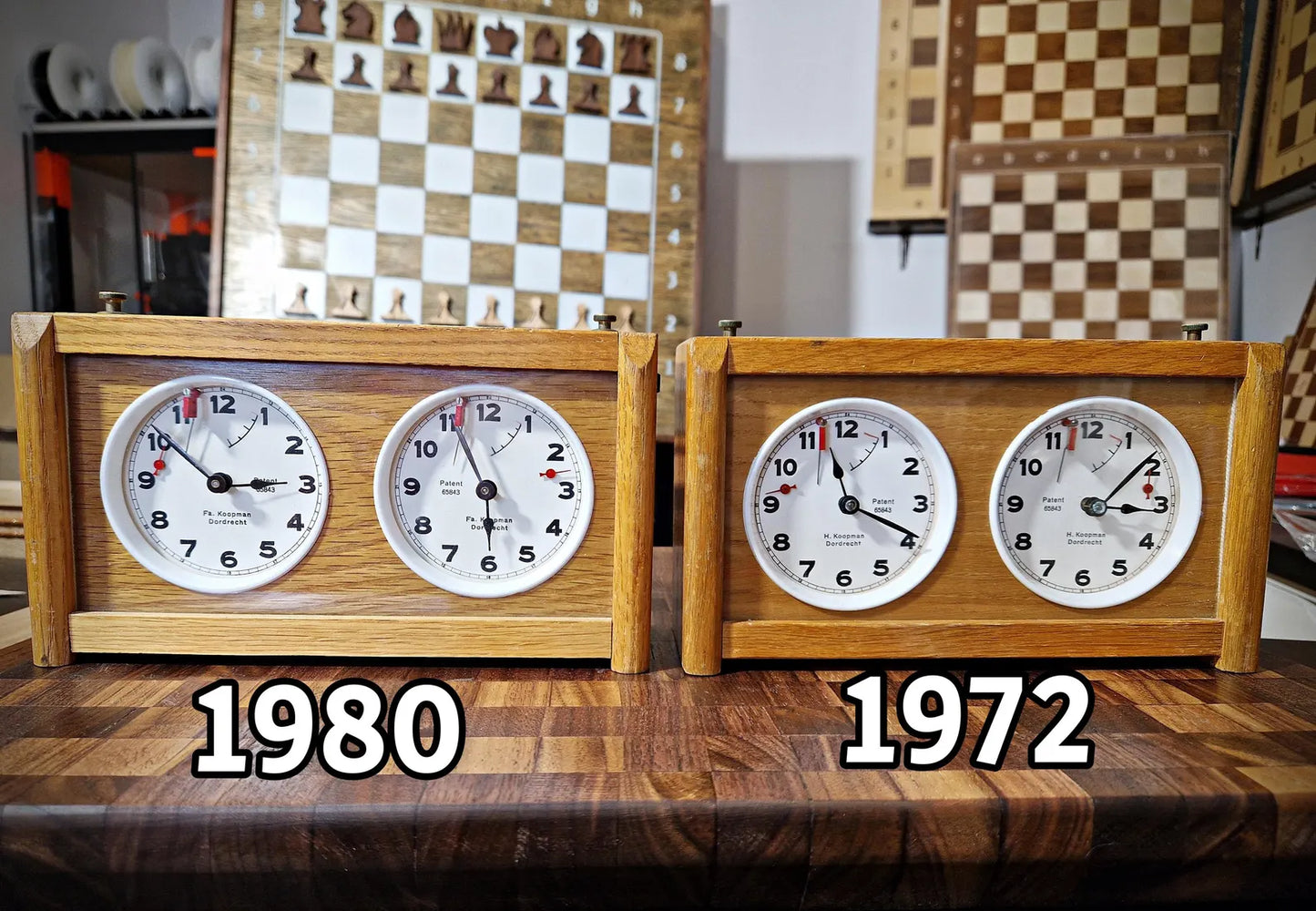 Koopman chess clock - compare 1980-1972 front