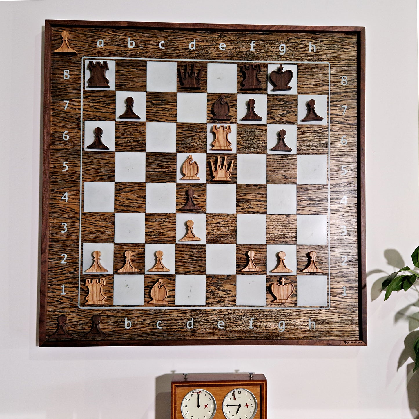 ChessboArt800 with Expoxy (Custom) combination of wood and resin in the chessboard and chess pieces