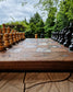 Handcrafted American walnut chessboard with resin and silver leaf. Size: 40x40 cm